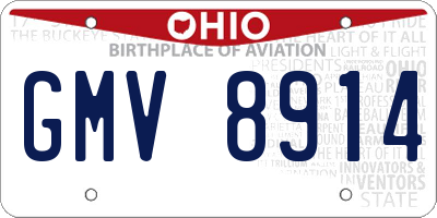 OH license plate GMV8914