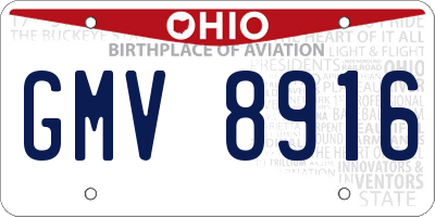 OH license plate GMV8916