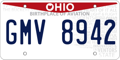 OH license plate GMV8942
