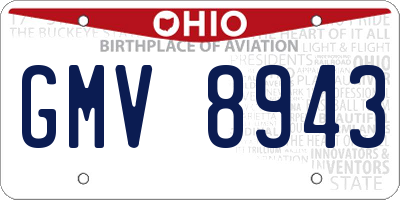 OH license plate GMV8943