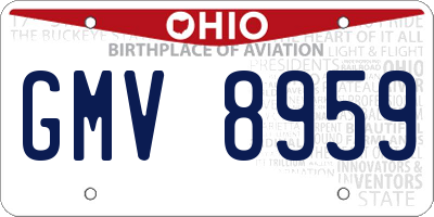 OH license plate GMV8959