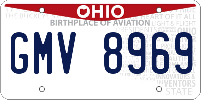 OH license plate GMV8969