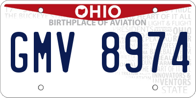 OH license plate GMV8974
