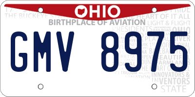 OH license plate GMV8975