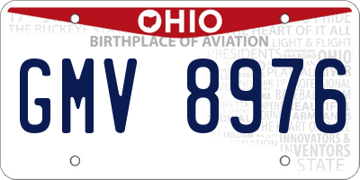 OH license plate GMV8976