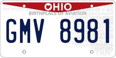 OH license plate GMV8981