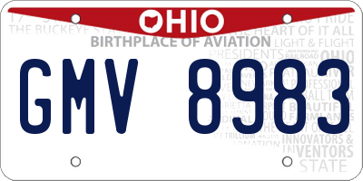 OH license plate GMV8983