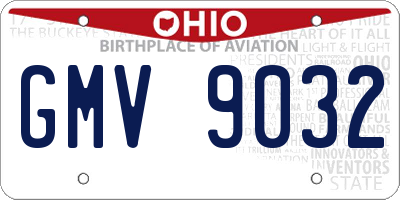 OH license plate GMV9032