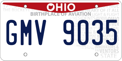 OH license plate GMV9035
