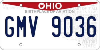 OH license plate GMV9036