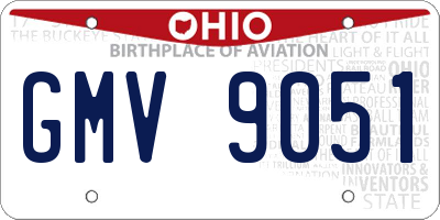 OH license plate GMV9051