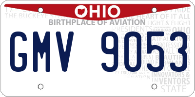 OH license plate GMV9053