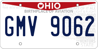 OH license plate GMV9062