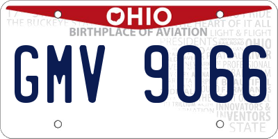 OH license plate GMV9066