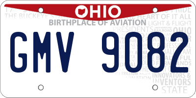 OH license plate GMV9082