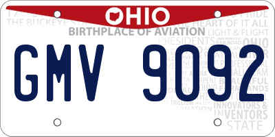 OH license plate GMV9092