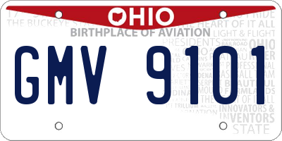 OH license plate GMV9101