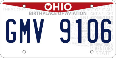 OH license plate GMV9106