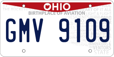 OH license plate GMV9109