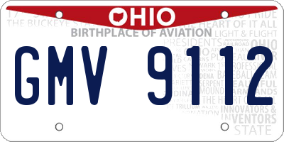 OH license plate GMV9112