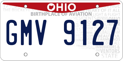 OH license plate GMV9127
