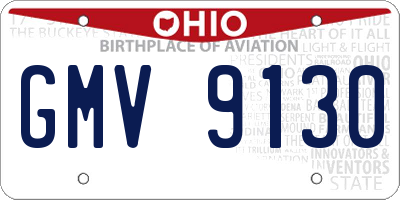 OH license plate GMV9130