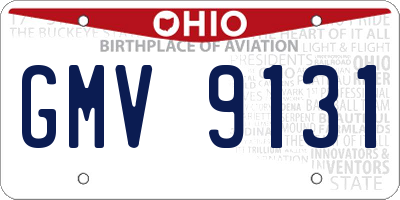 OH license plate GMV9131