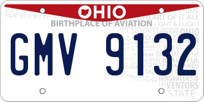 OH license plate GMV9132