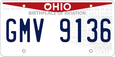 OH license plate GMV9136