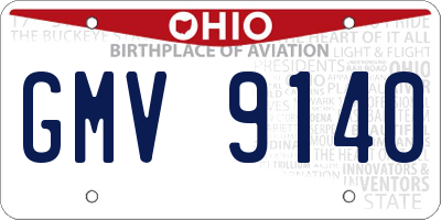OH license plate GMV9140