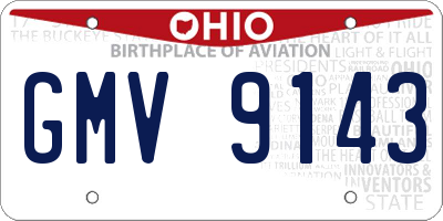 OH license plate GMV9143