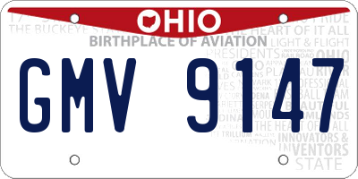 OH license plate GMV9147