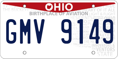 OH license plate GMV9149