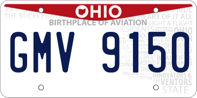 OH license plate GMV9150