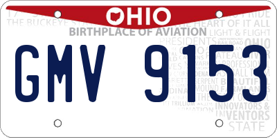 OH license plate GMV9153