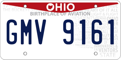 OH license plate GMV9161