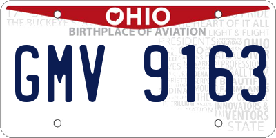 OH license plate GMV9163