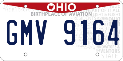 OH license plate GMV9164