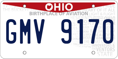 OH license plate GMV9170