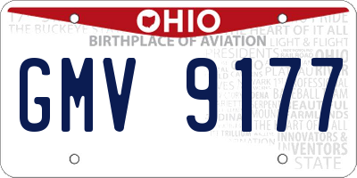 OH license plate GMV9177