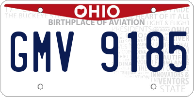 OH license plate GMV9185