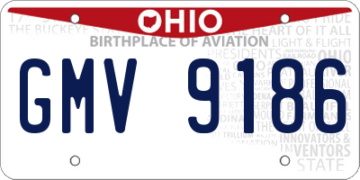 OH license plate GMV9186