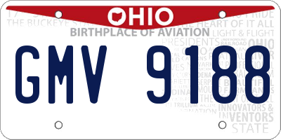 OH license plate GMV9188