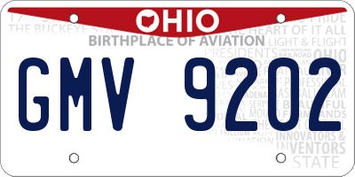 OH license plate GMV9202