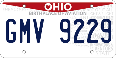 OH license plate GMV9229