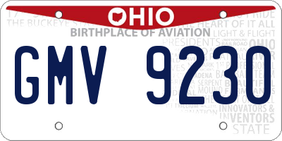OH license plate GMV9230