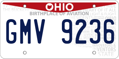OH license plate GMV9236