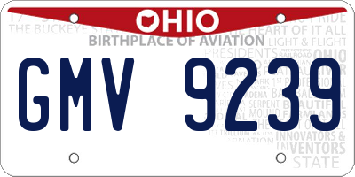 OH license plate GMV9239