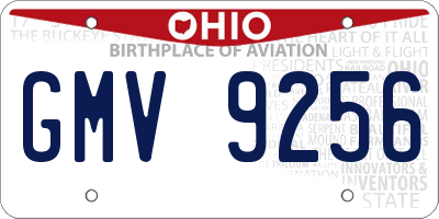 OH license plate GMV9256