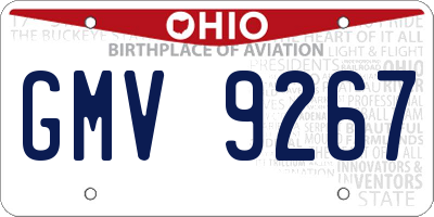 OH license plate GMV9267